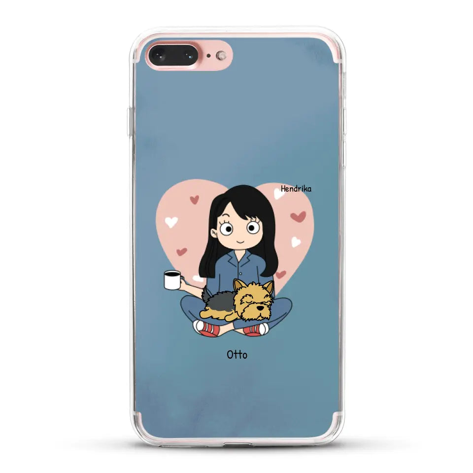 Cartoon honden mama - Gepersonaliseerd telefoonhoesje