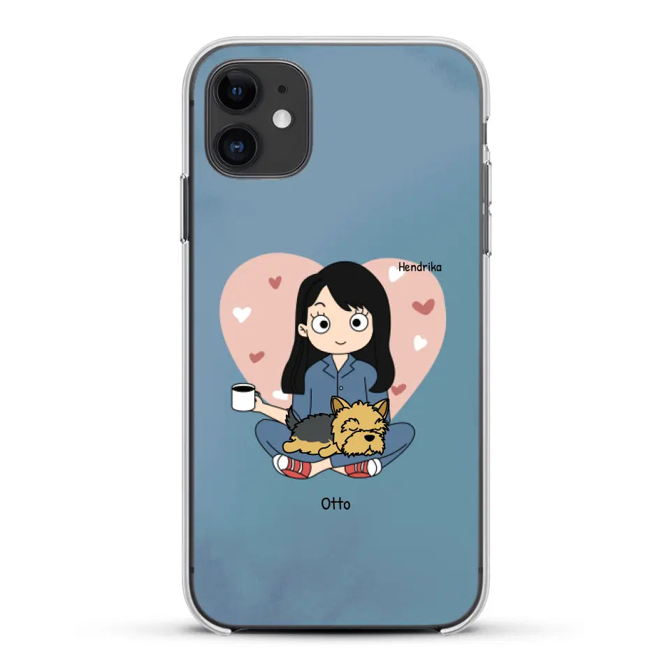 Cartoon honden mama - Gepersonaliseerd telefoonhoesje