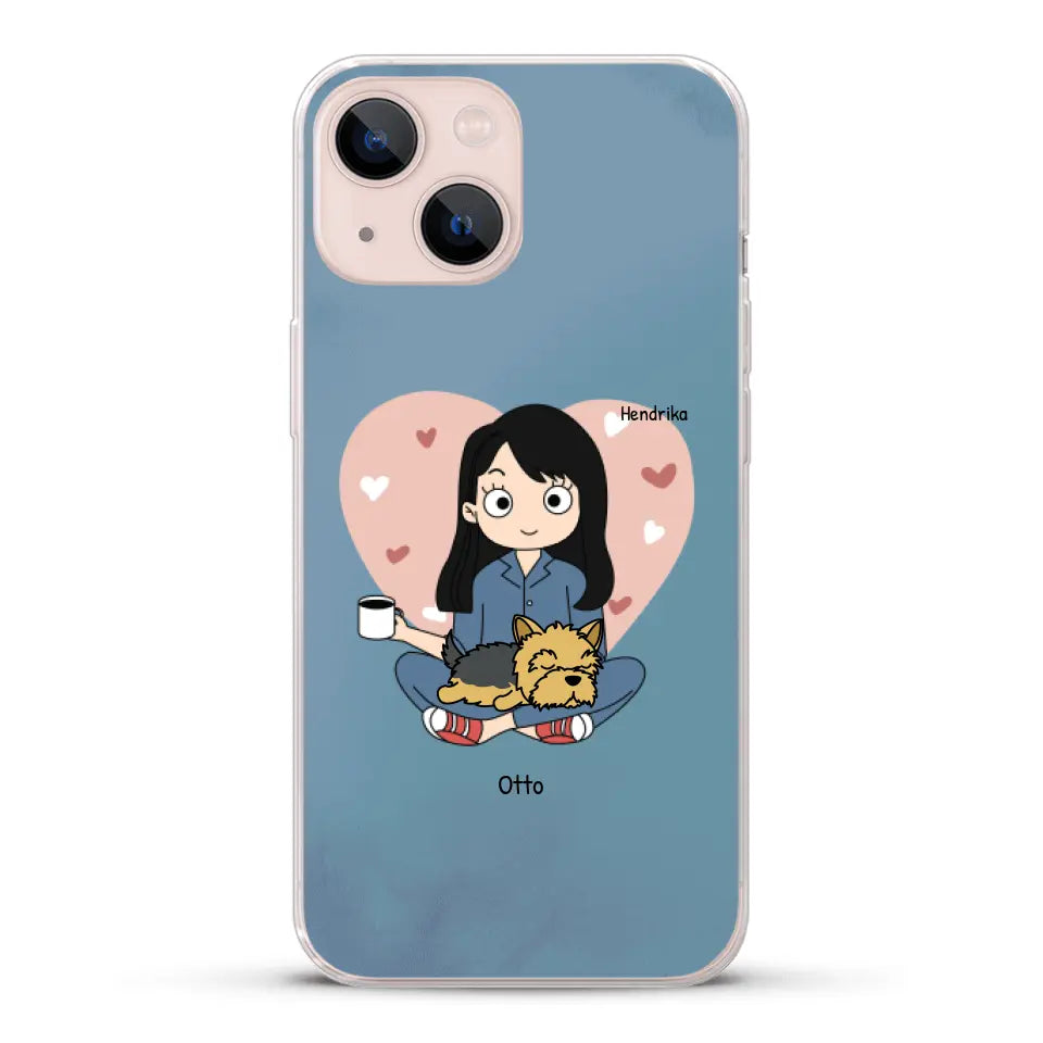 Cartoon honden mama - Gepersonaliseerd telefoonhoesje