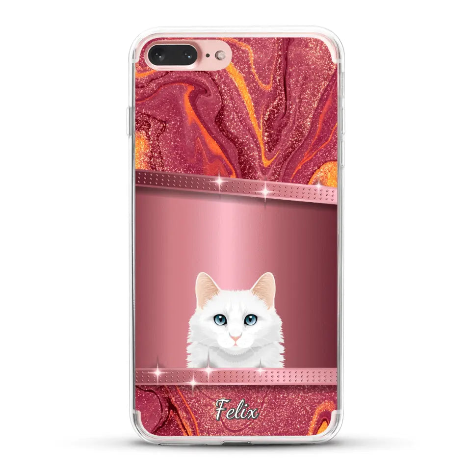 Spionerende katten glitter - Gepersonaliseerd telefoonhoesje