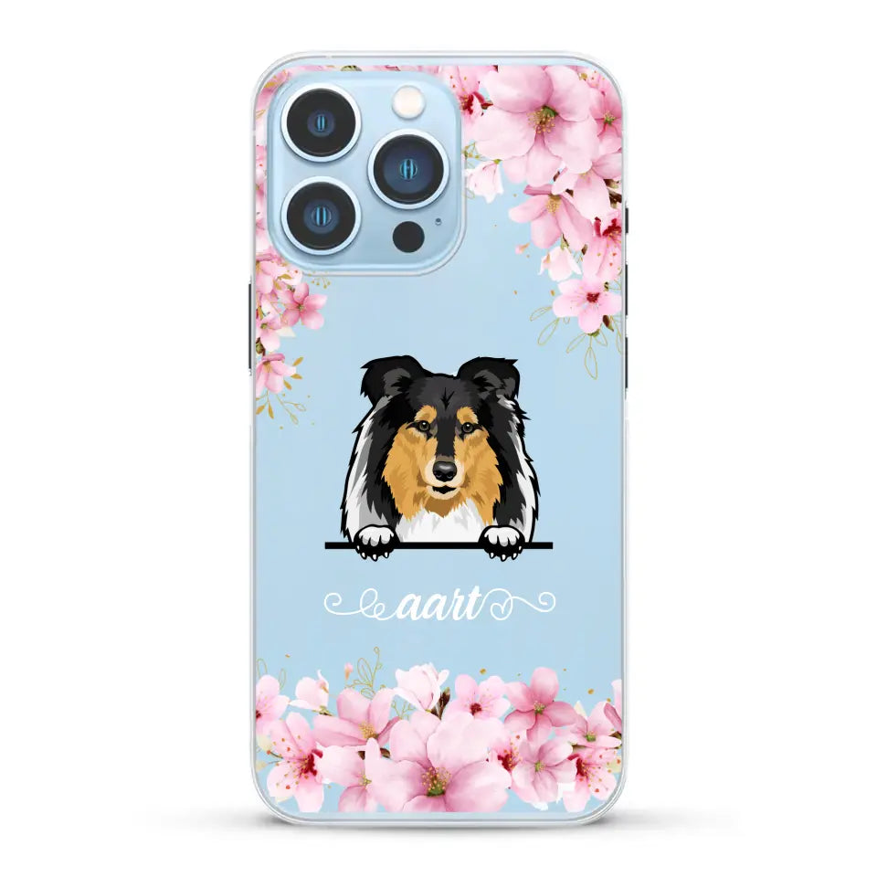 Bloemen Honden - Gepersonaliseerd telefoonhoesje