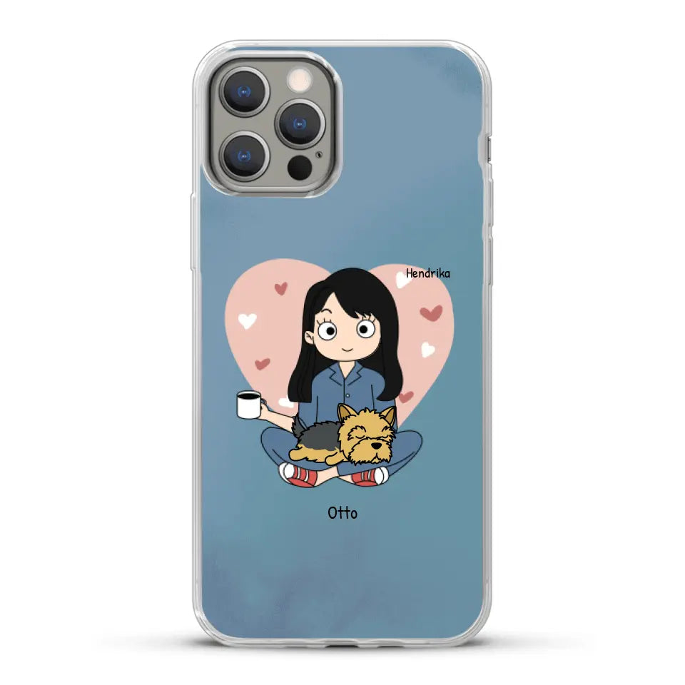 Cartoon honden mama - Gepersonaliseerd telefoonhoesje