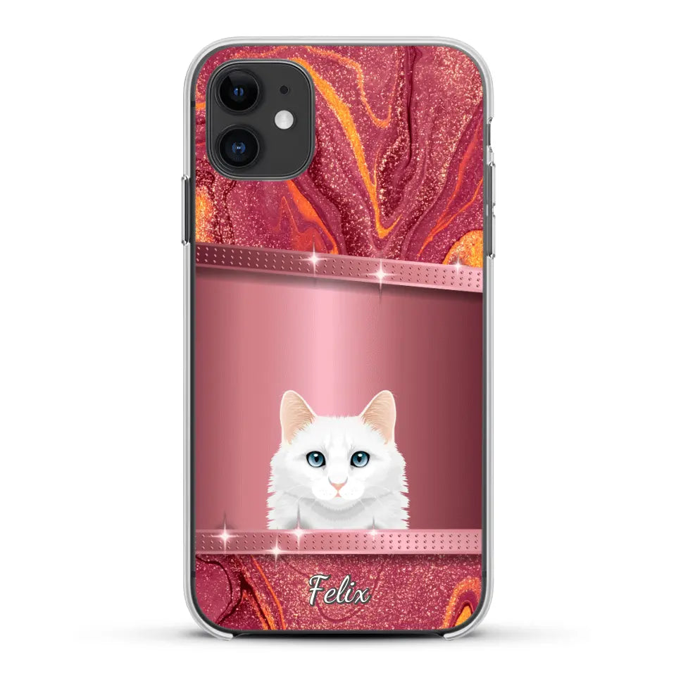 Spionerende katten glitter - Gepersonaliseerd telefoonhoesje