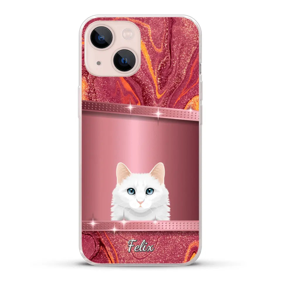 Spionerende katten glitter - Gepersonaliseerd telefoonhoesje