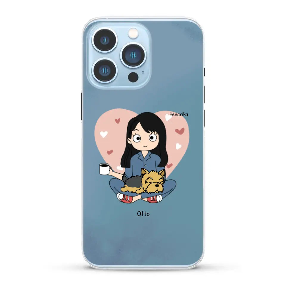 Cartoon honden mama - Gepersonaliseerd telefoonhoesje