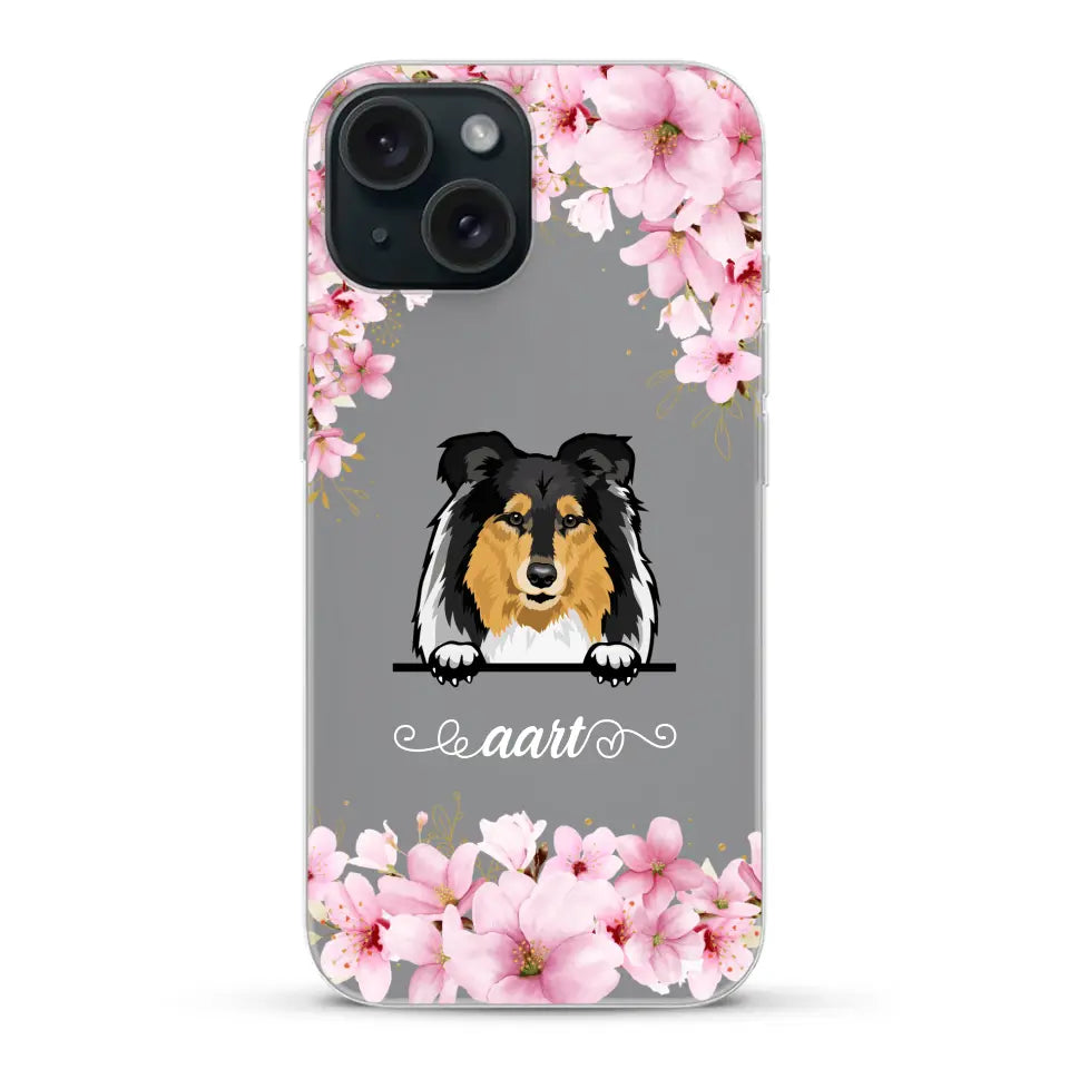 Bloemen Honden - Gepersonaliseerd telefoonhoesje