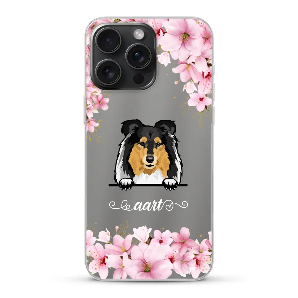 Bloemen Honden - Gepersonaliseerd telefoonhoesje