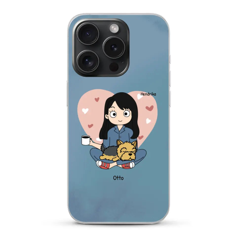 Cartoon honden mama - Gepersonaliseerd telefoonhoesje