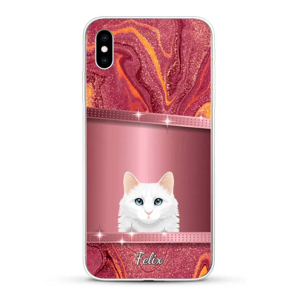 Spionerende katten glitter - Gepersonaliseerd telefoonhoesje