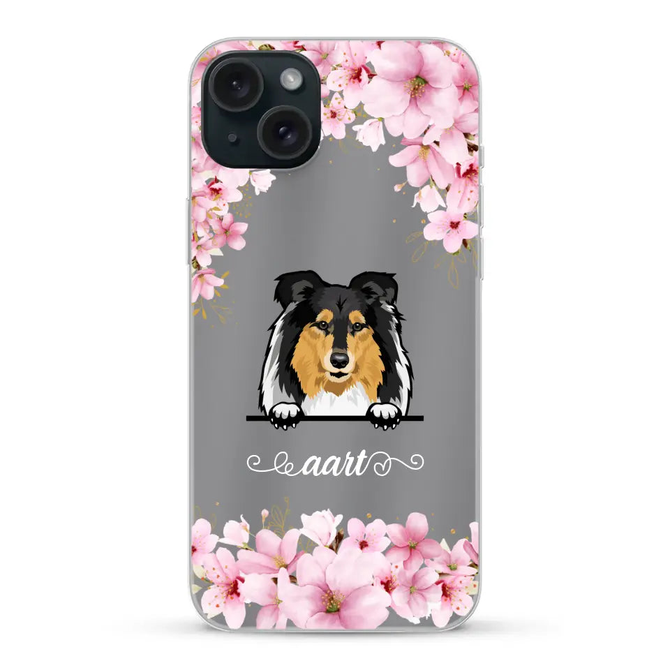 Bloemen Honden - Gepersonaliseerd telefoonhoesje