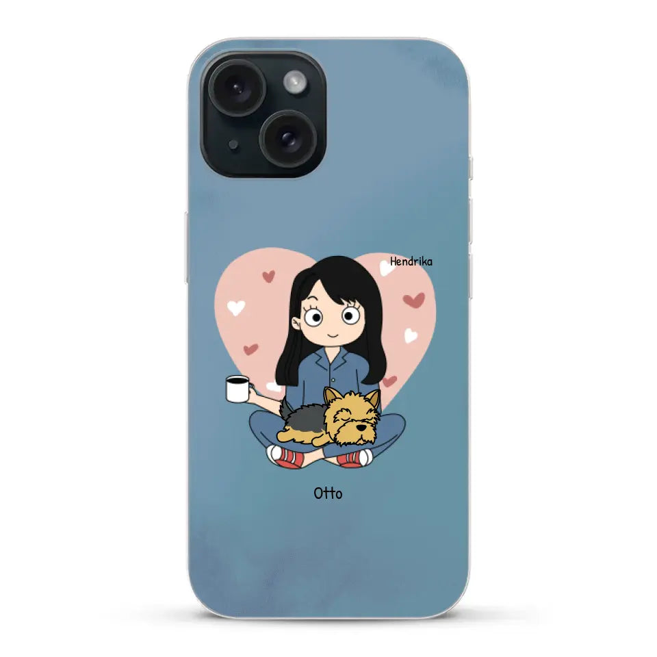 Cartoon honden mama - Gepersonaliseerd telefoonhoesje