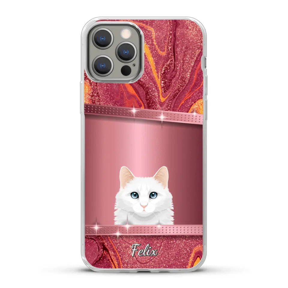 Spionerende katten glitter - Gepersonaliseerd telefoonhoesje