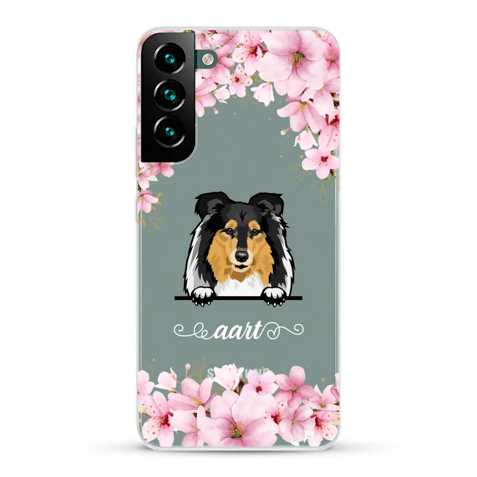 Bloemen Honden - Gepersonaliseerd telefoonhoesje