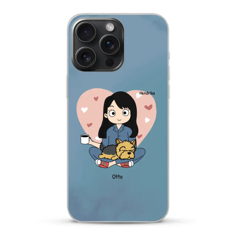 Cartoon honden mama - Gepersonaliseerd telefoonhoesje