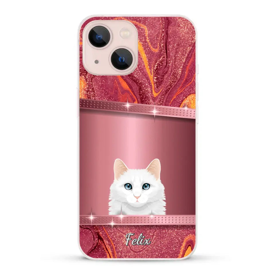 Spionerende katten glitter - Gepersonaliseerd telefoonhoesje