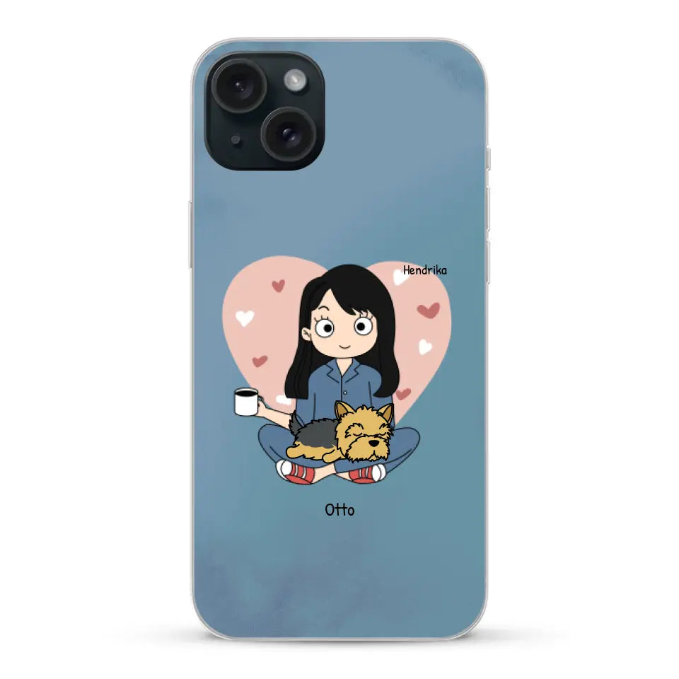 Cartoon honden mama - Gepersonaliseerd telefoonhoesje