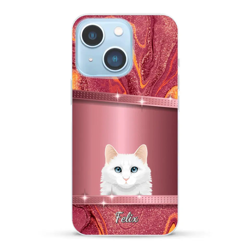 Spionerende katten glitter - Gepersonaliseerd telefoonhoesje