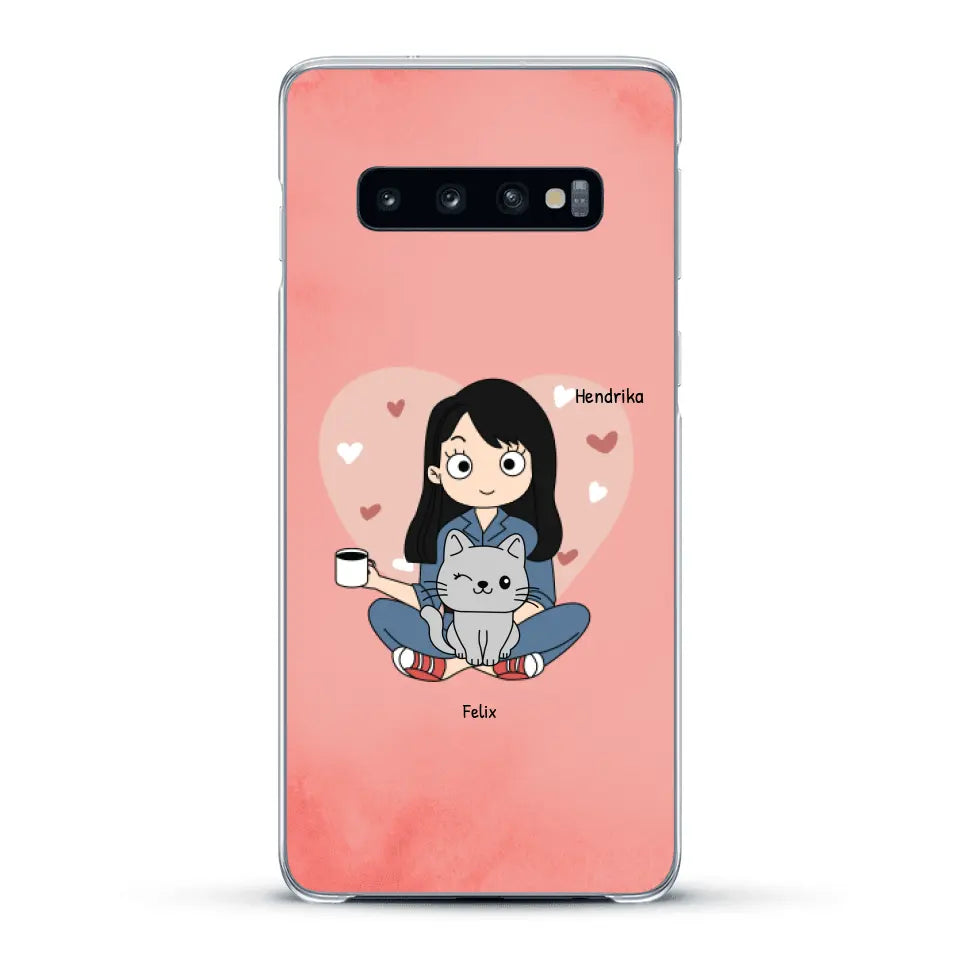 Cartoon katten mama - Gepersonaliseerd telefoonhoesje