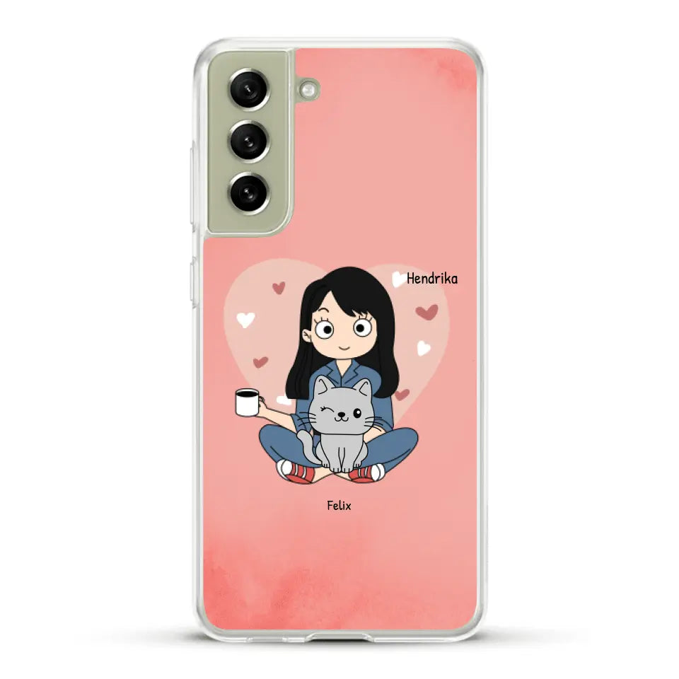 Cartoon katten mama - Gepersonaliseerd telefoonhoesje