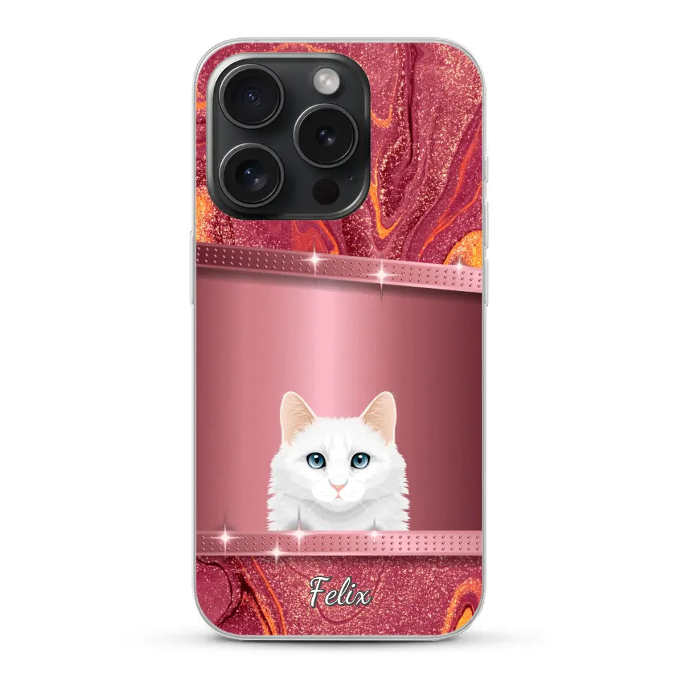 Spionerende katten glitter - Gepersonaliseerd telefoonhoesje