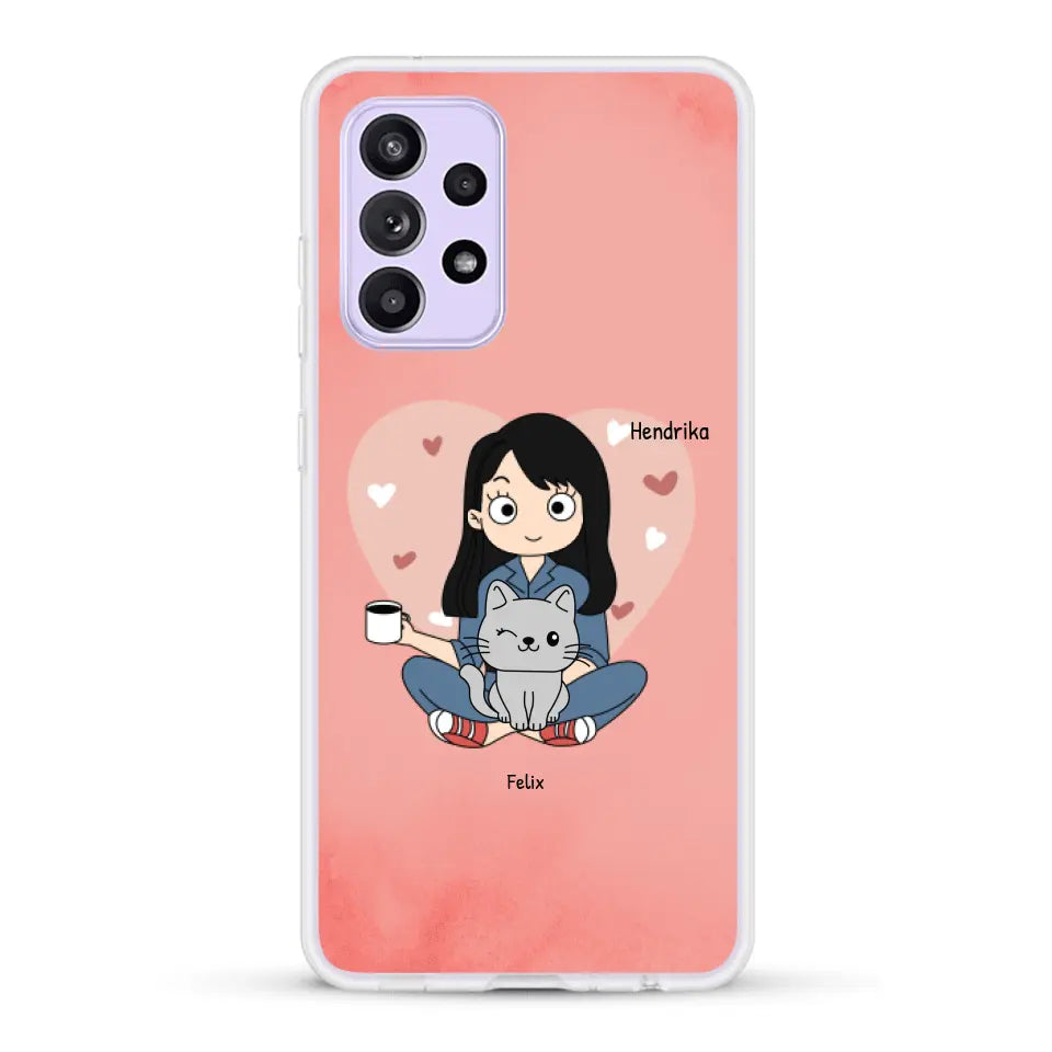 Cartoon katten mama - Gepersonaliseerd telefoonhoesje