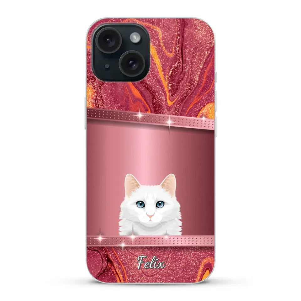 Spionerende katten glitter - Gepersonaliseerd telefoonhoesje