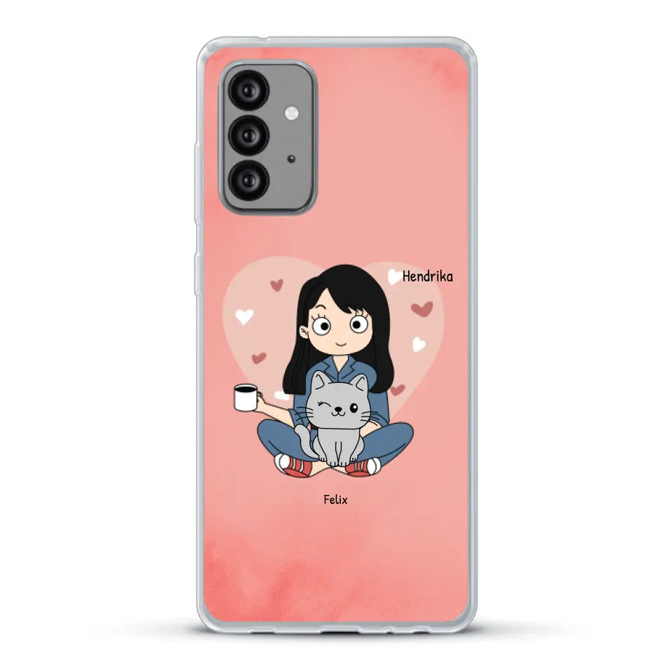 Cartoon katten mama - Gepersonaliseerd telefoonhoesje