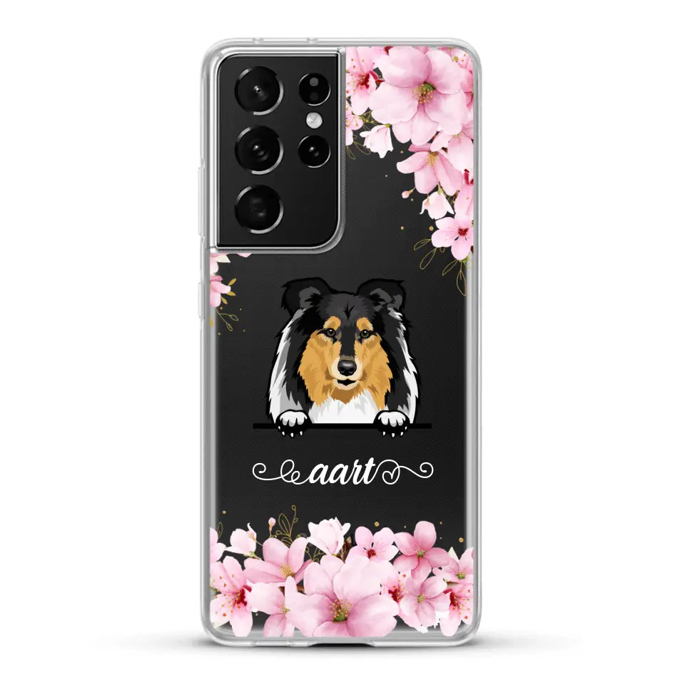 Bloemen Honden - Gepersonaliseerd telefoonhoesje