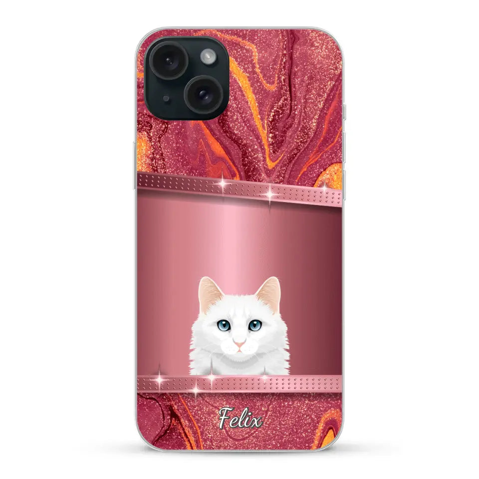 Spionerende katten glitter - Gepersonaliseerd telefoonhoesje