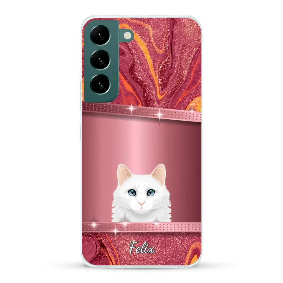 Spionerende katten glitter - Gepersonaliseerd telefoonhoesje