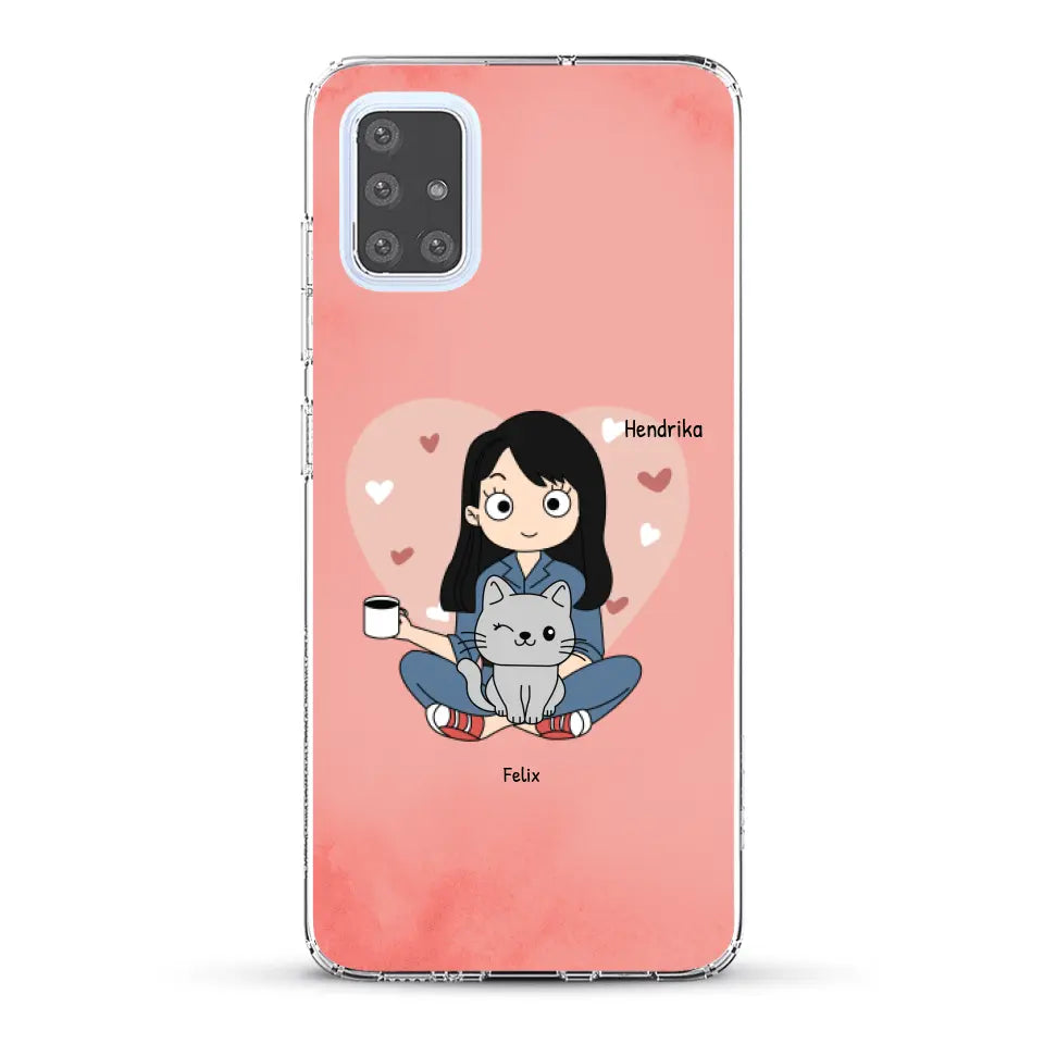 Cartoon katten mama - Gepersonaliseerd telefoonhoesje