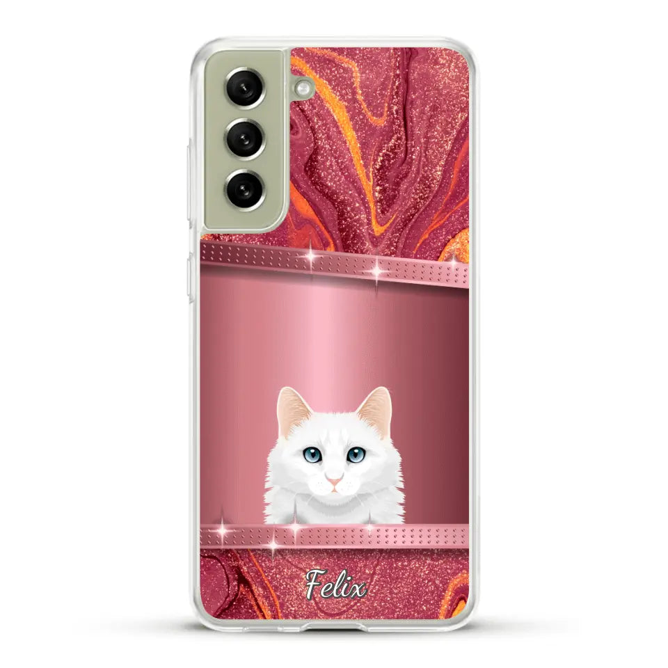 Spionerende katten glitter - Gepersonaliseerd telefoonhoesje