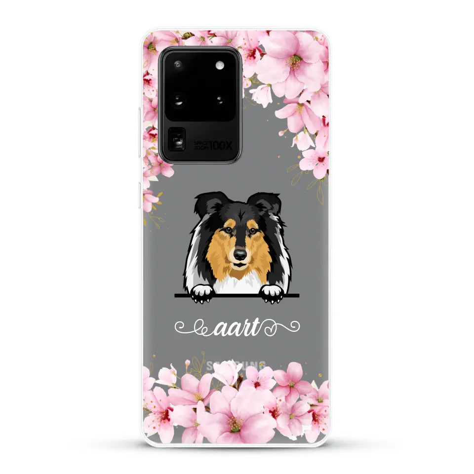 Bloemen Honden - Gepersonaliseerd telefoonhoesje