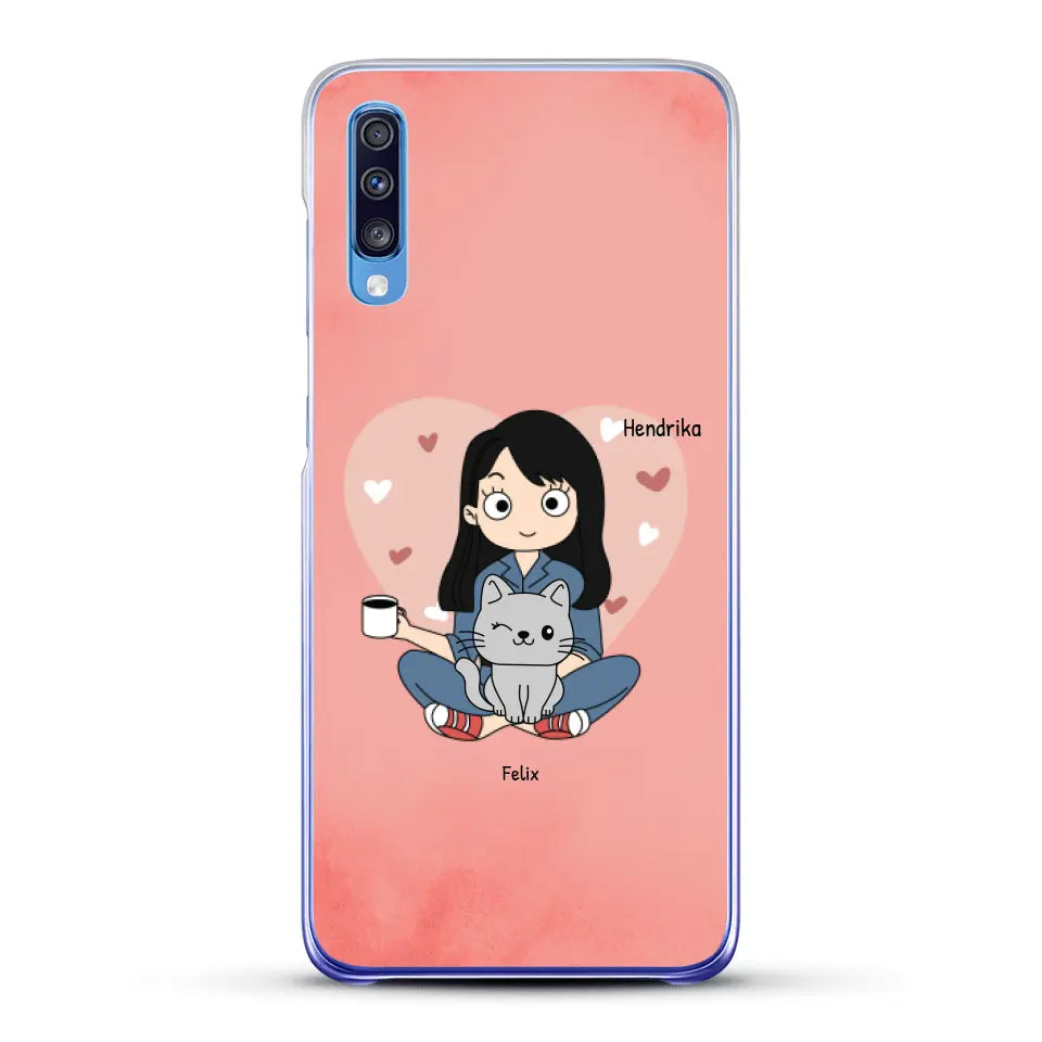 Cartoon katten mama - Gepersonaliseerd telefoonhoesje