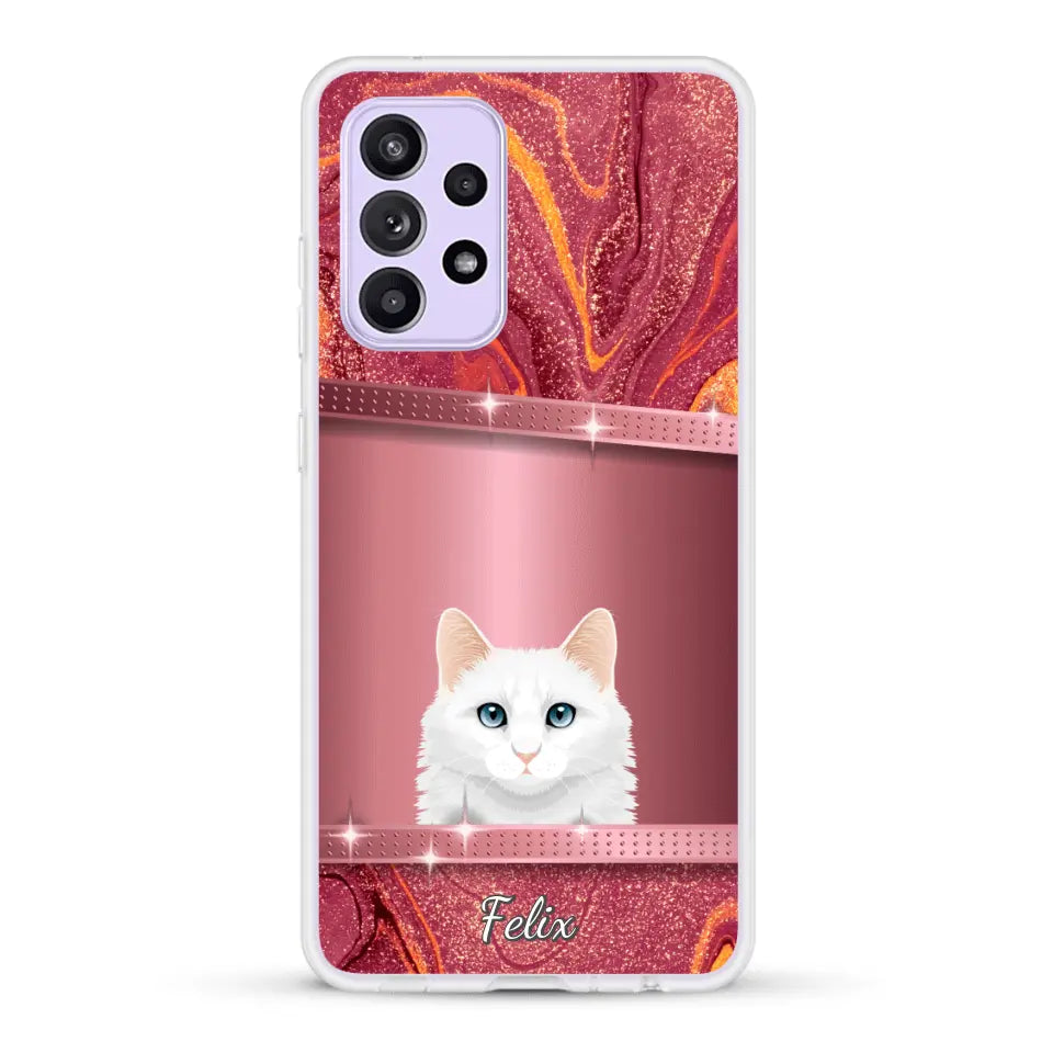 Spionerende katten glitter - Gepersonaliseerd telefoonhoesje