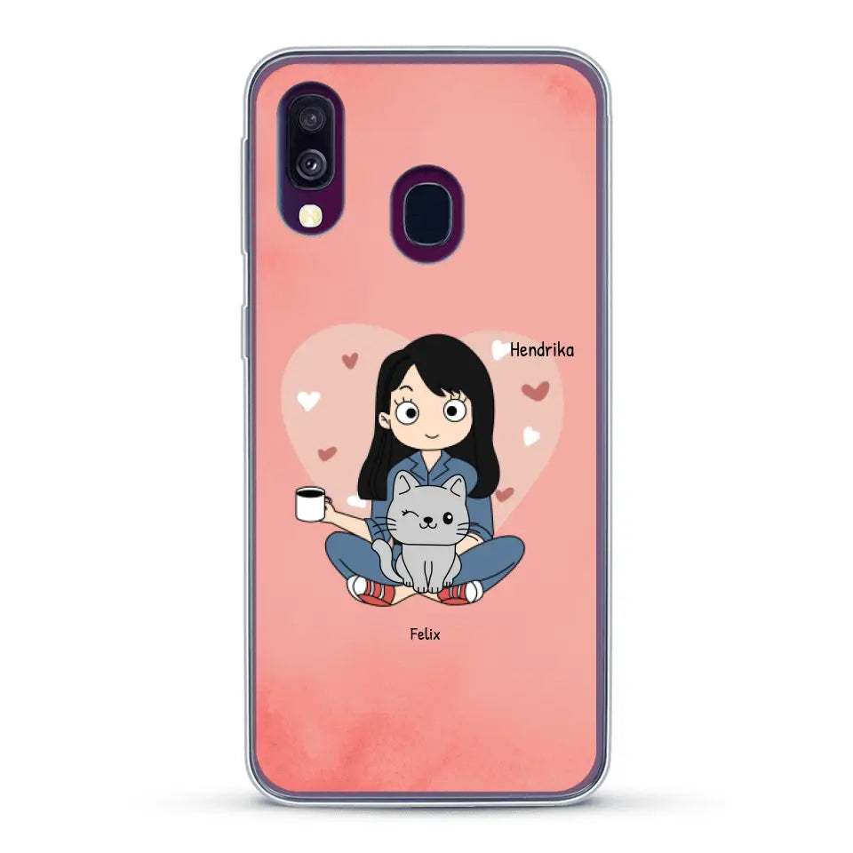 Cartoon katten mama - Gepersonaliseerd telefoonhoesje