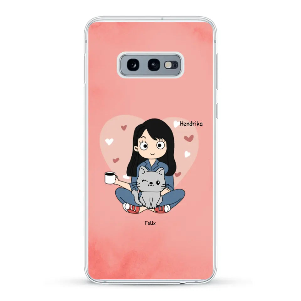 Cartoon katten mama - Gepersonaliseerd telefoonhoesje