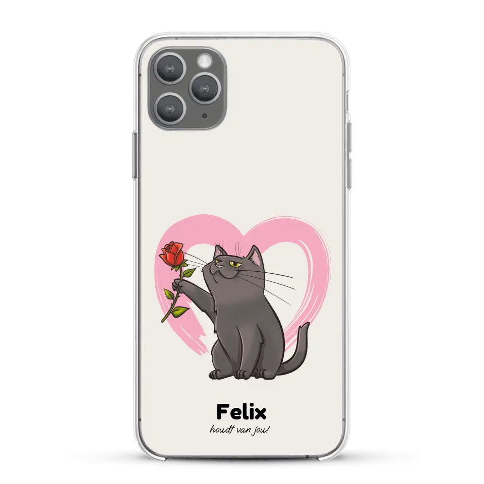 Jouw kat houdt van jou - Gepersonaliseerd telefoonhoesje