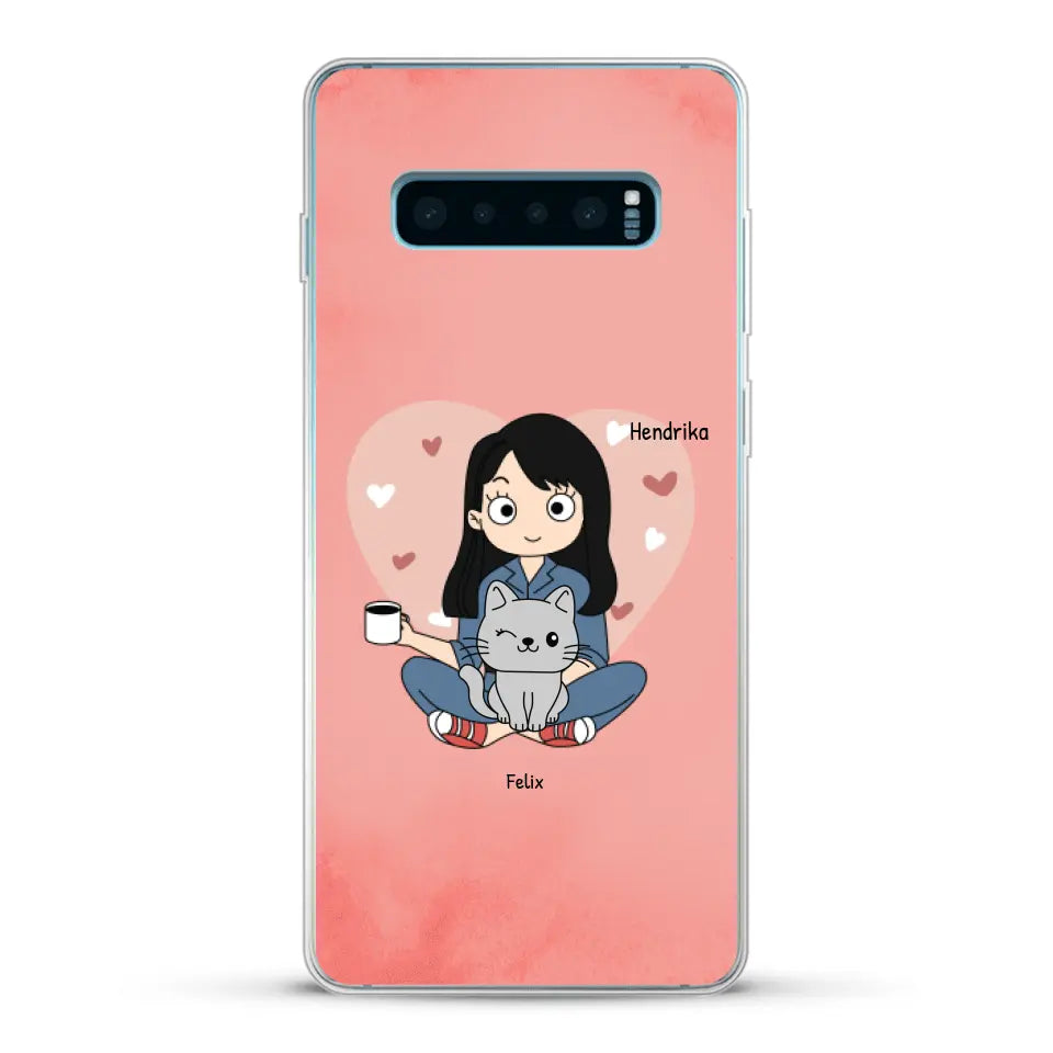 Cartoon katten mama - Gepersonaliseerd telefoonhoesje