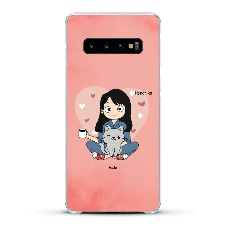 Cartoon katten mama - Gepersonaliseerd telefoonhoesje