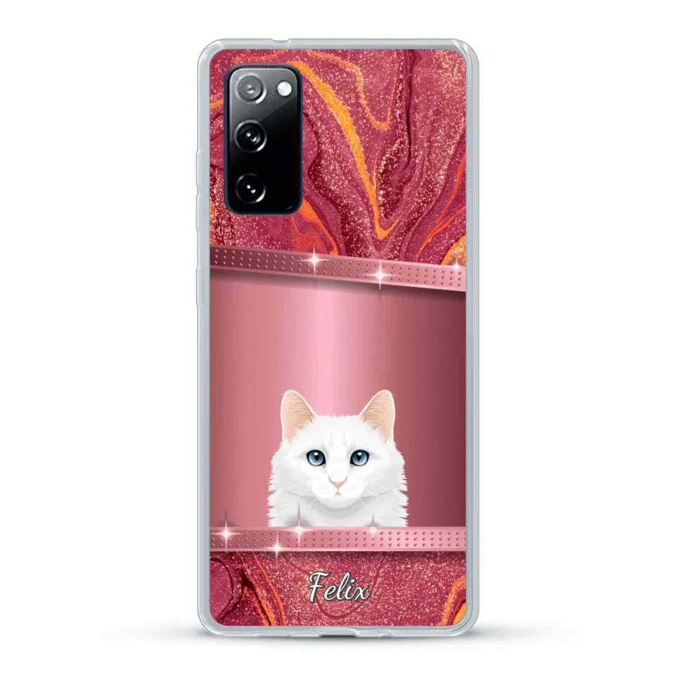 Spionerende katten glitter - Gepersonaliseerd telefoonhoesje