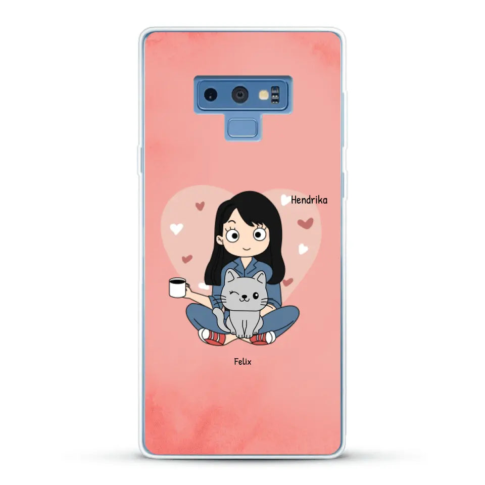 Cartoon katten mama - Gepersonaliseerd telefoonhoesje