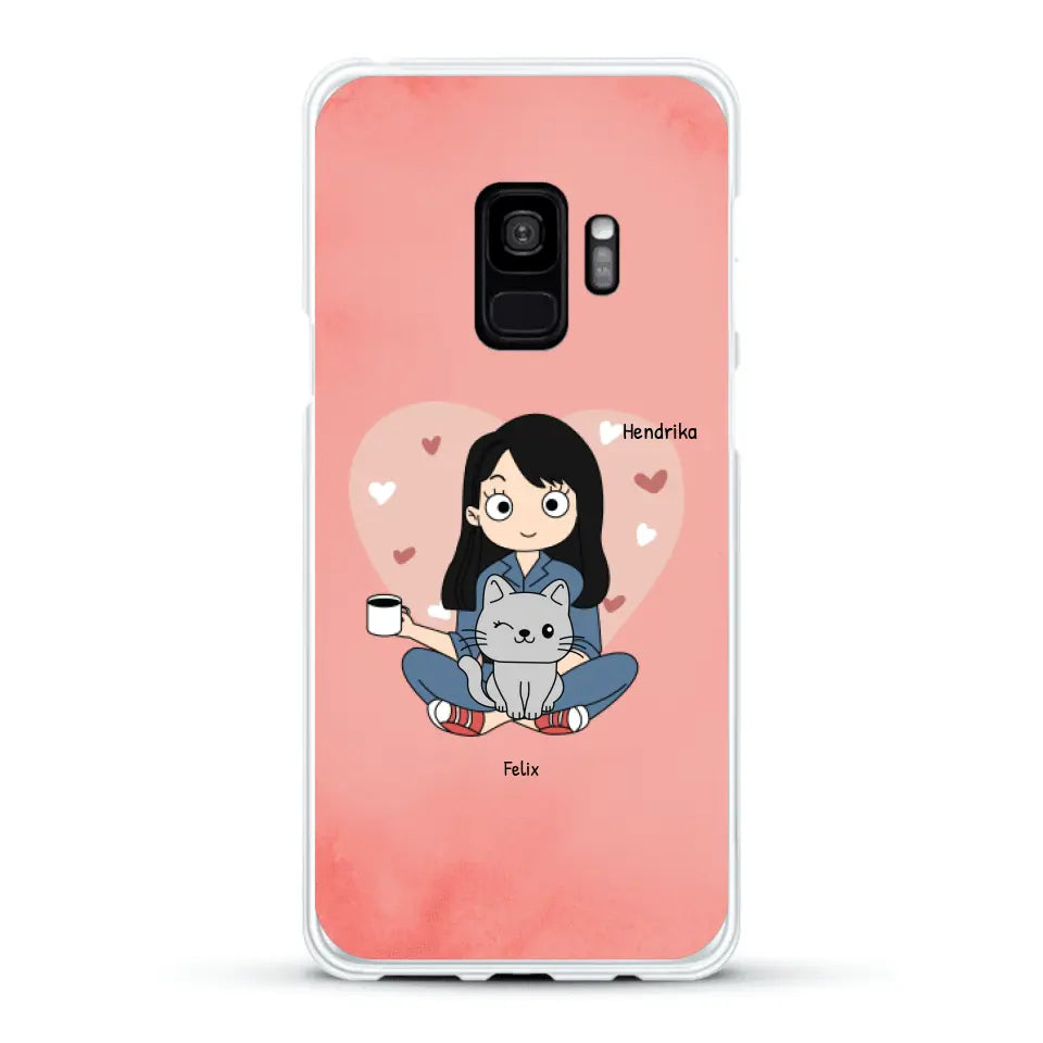 Cartoon katten mama - Gepersonaliseerd telefoonhoesje