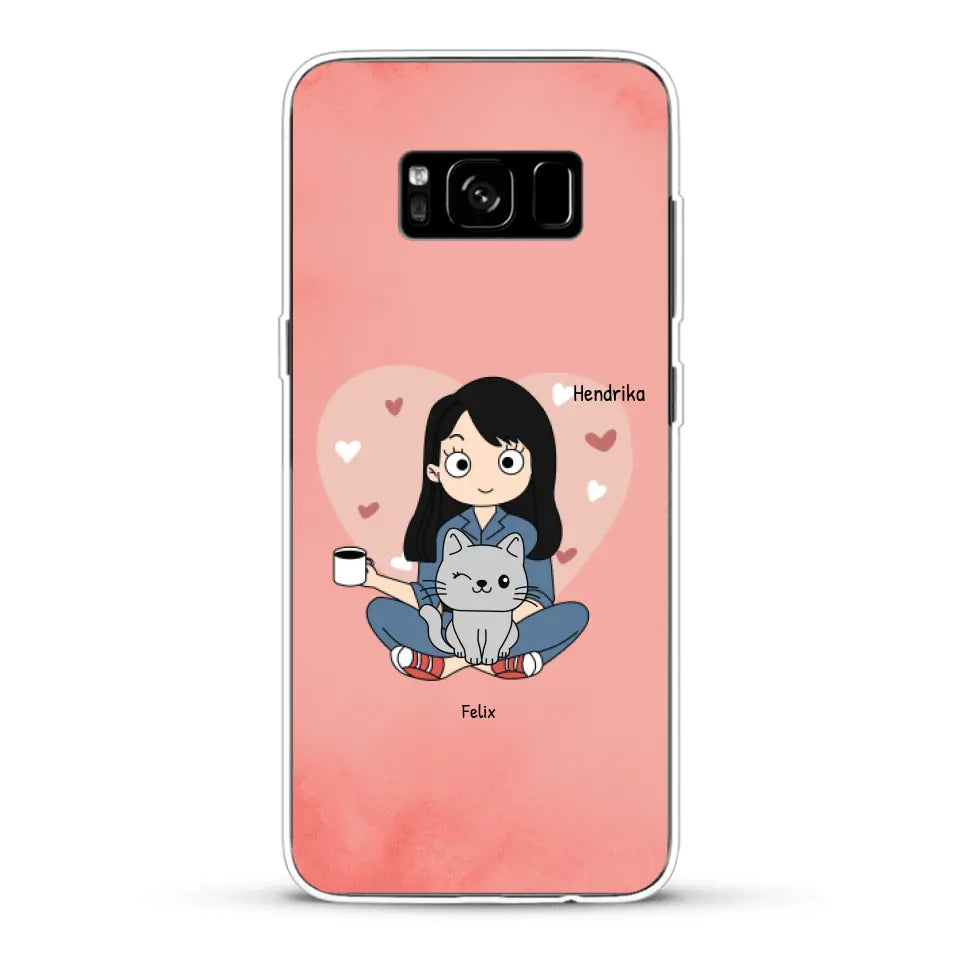 Cartoon katten mama - Gepersonaliseerd telefoonhoesje