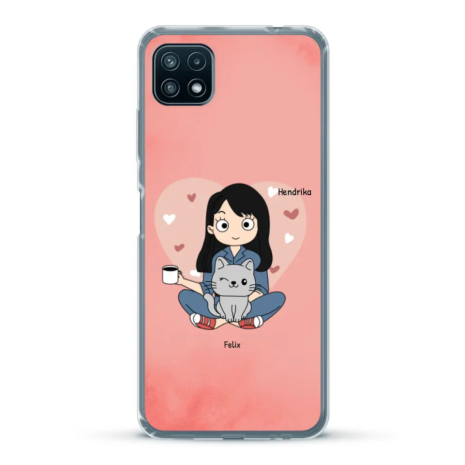 Cartoon katten mama - Gepersonaliseerd telefoonhoesje