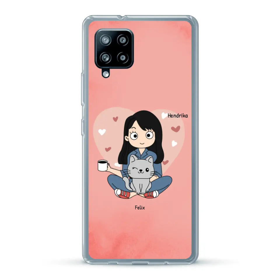 Cartoon katten mama - Gepersonaliseerd telefoonhoesje