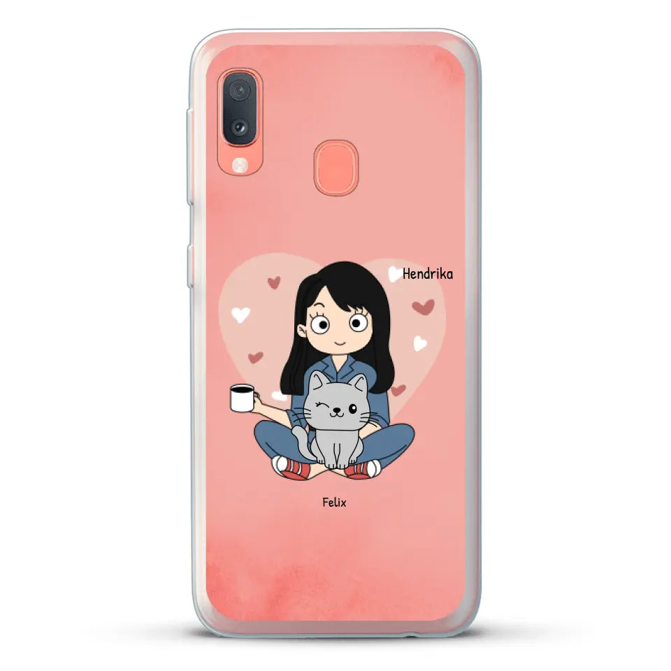 Cartoon katten mama - Gepersonaliseerd telefoonhoesje