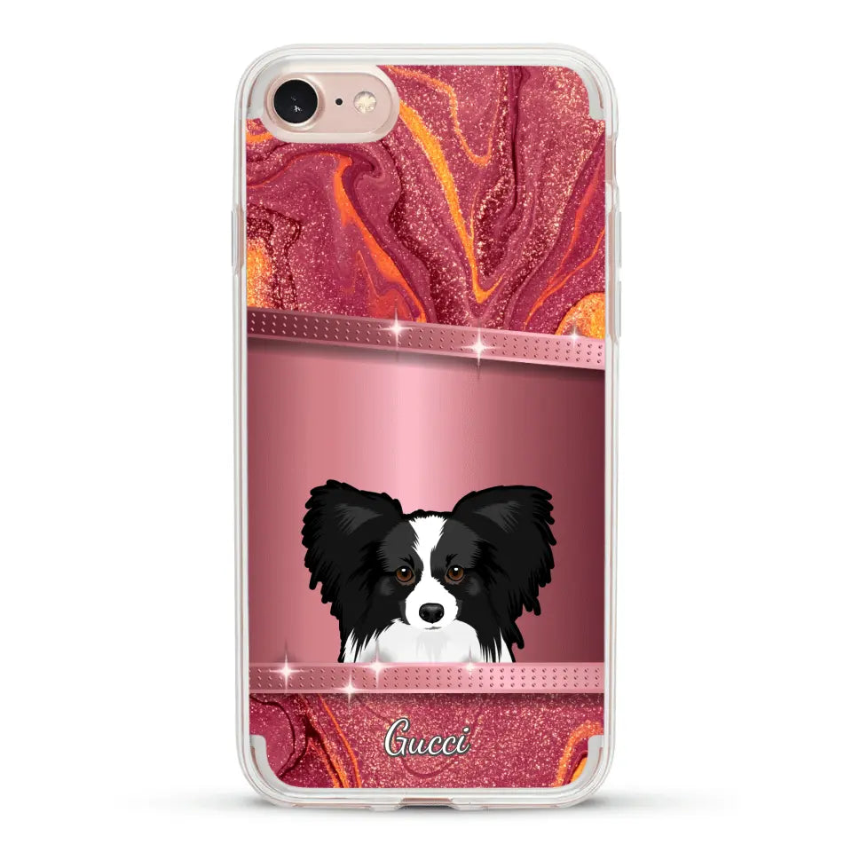 Spionerende Honden glitter - Gepersonaliseerd telefoonhoesje