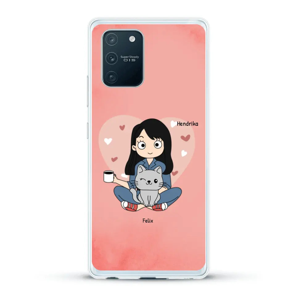 Cartoon katten mama - Gepersonaliseerd telefoonhoesje