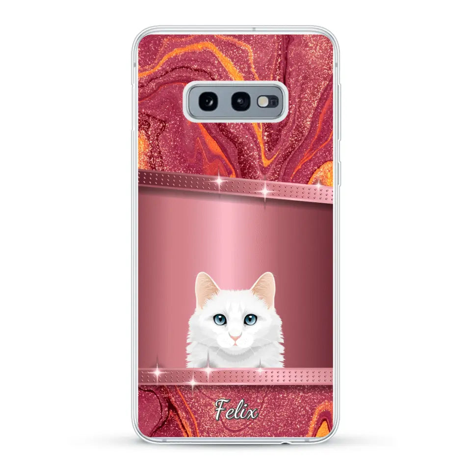 Spionerende katten glitter - Gepersonaliseerd telefoonhoesje